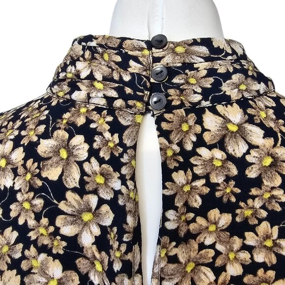 Rebecca Taylor La Vie Womens Giselle Mock Neck Floral Blouse Size Medium - Picture 9 of 9
